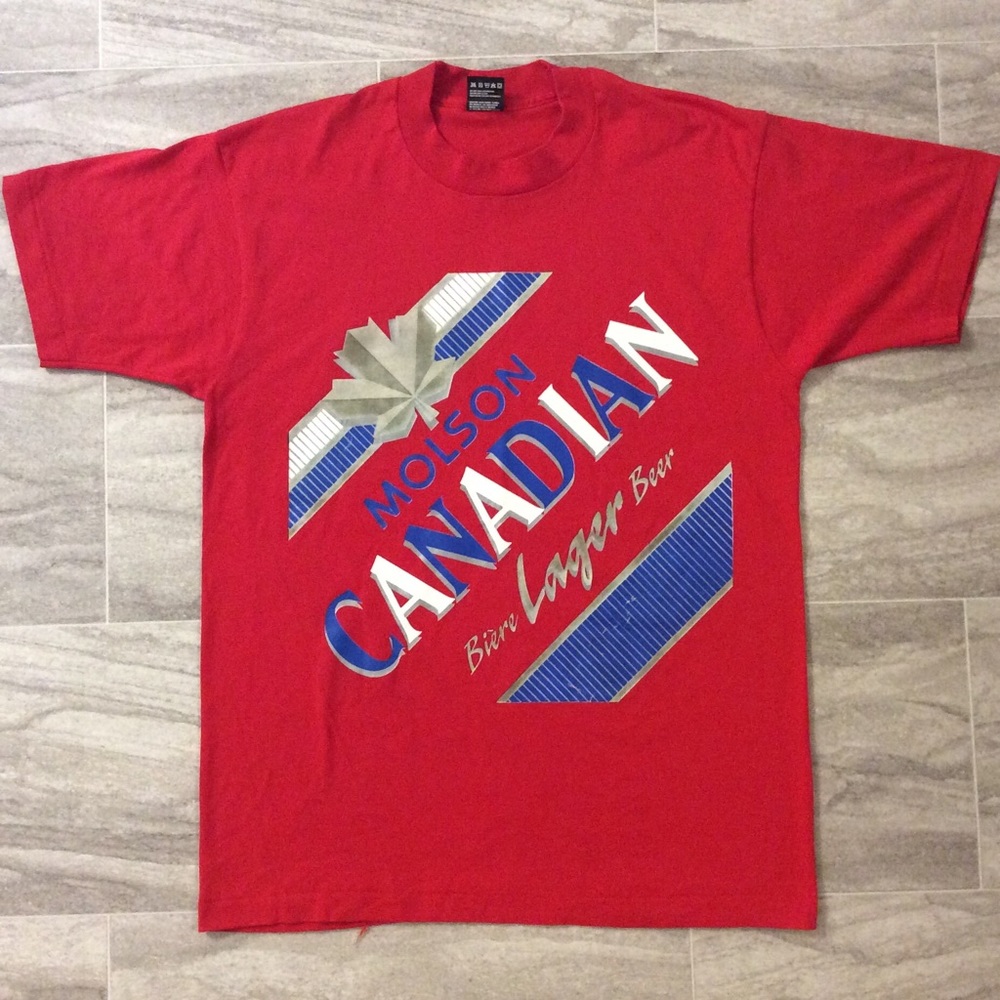 VTG 1980s MOLSON CANADIAN BEER T-SHIRT Size L